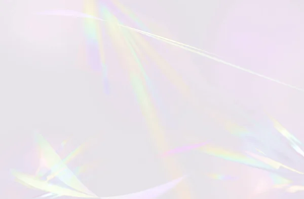 Rainbow Pastell Färger Vit Bakgrund Ljusbrytningseffekt — Stockfoto