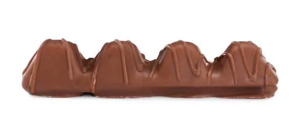 Saborosa Barra Chocolate Isolado Branco — Fotografia de Stock