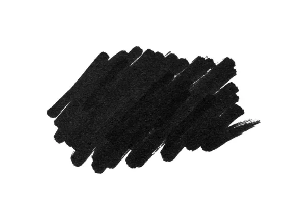 白で区切られた黒いマーカーで描かれたストローク トップビュー — ストック写真