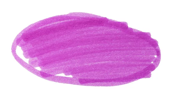 Овальный Каракули Нарисованы Фиолетовым Маркером Изолированы Белом Вид Сверху — стоковое фото