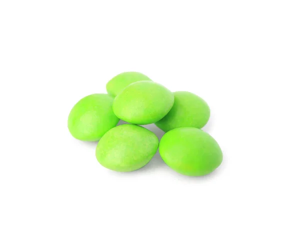 Smaczne Zielone Gumy Żucia Izolowane Białym — Zdjęcie stockowe