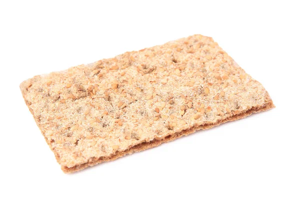 Fresh Crunchy Crispbread White Background Healthy Snack — Stock Photo, Image