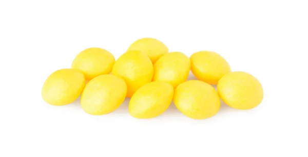 Chutné Žluté Žvýkačky Izolované Bílém — Stock fotografie