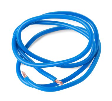 One new electrical wire isolated on white