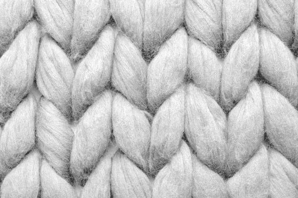 White Knitted Fabric Background Top View — Stock Photo, Image