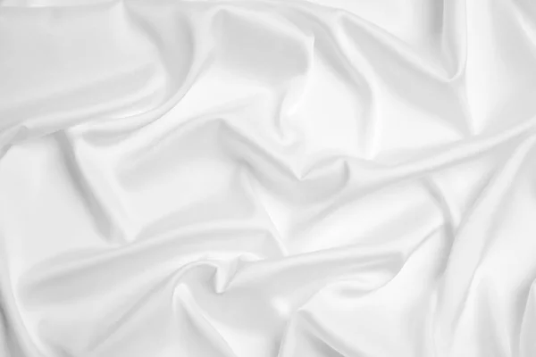 Ткань Белого Шелка Качестве Фона Вид Сверху — стоковое фото