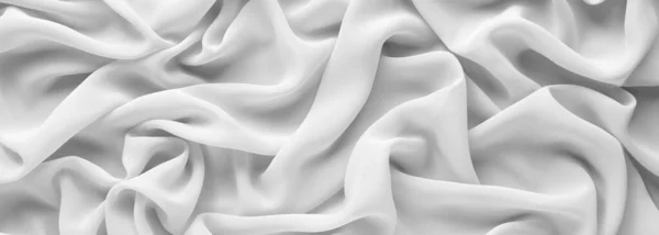 Fehér Tüll Szövet Mint Háttér Felülnézet Bannertervezés — Stock Fotó