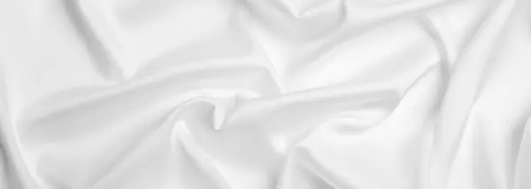 Біла Шовкова Тканина Фон Вид Зверху Дизайн Прапора — стокове фото