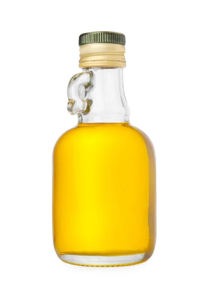 Скляна Пляшка Олії Приготування Їжі Ізольована Білому — стокове фото
