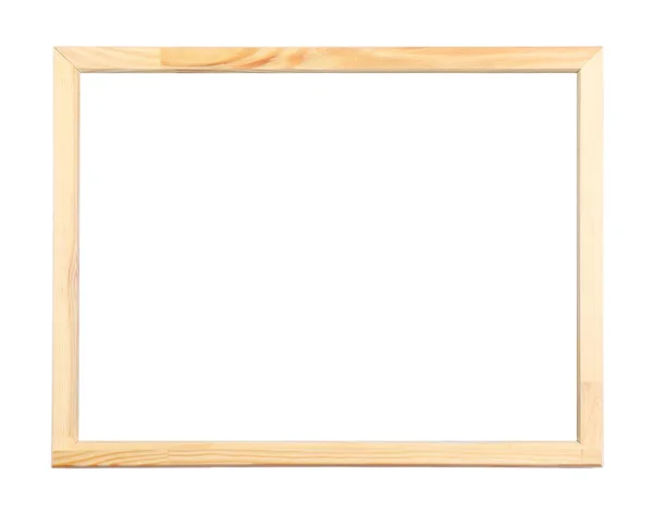 Деревянная Рамка Изолирована Белом Зеркала Фото Картины Живописи — стоковое фото
