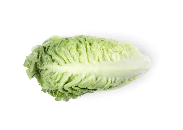 Lechuga Romana Verde Fresca Aislada Blanco Vista Superior — Foto de Stock