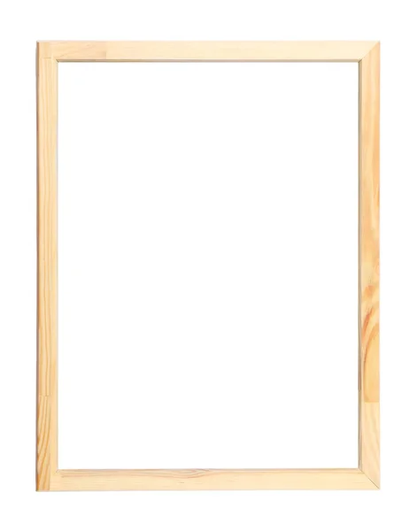 Wooden Frame Isolated White Mirror Photo Picture Painting Others — Stock Photo, Image