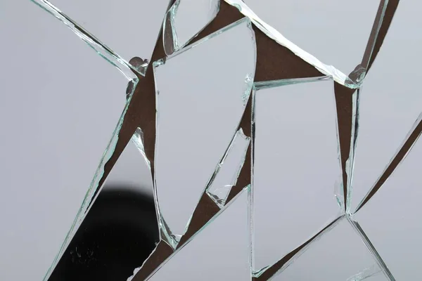Scherben Eines Zerbrochenen Spiegels Auf Der Rückwand Draufsicht — Stockfoto