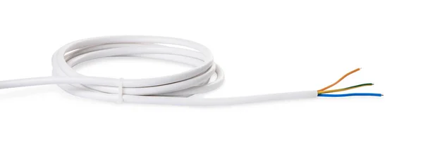 One New Electrical Wire Isolated White — Stok fotoğraf