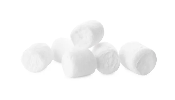 Pile Sweet Puffy Marshmallows Isolated White — Stock Photo, Image