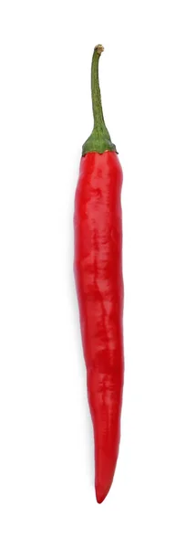 Pimenta Quente Vermelha Isolada Branco Vista Superior — Fotografia de Stock