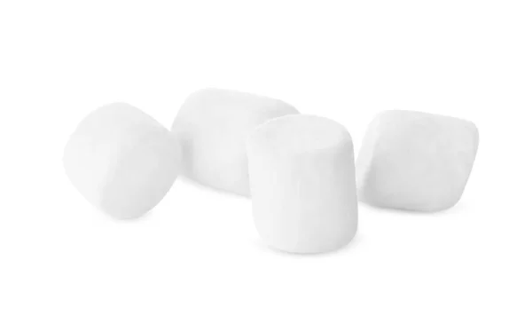 Deliciosos Marshmallows Inchados Doces Isolados Branco — Fotografia de Stock