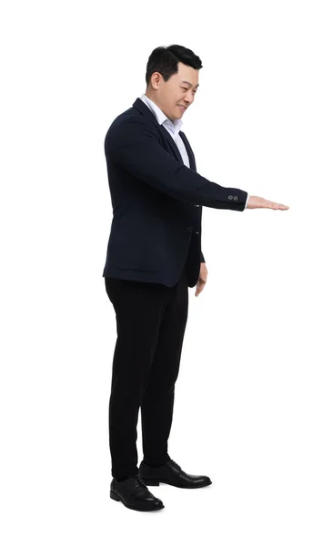 Businessman Suit Posing White Background — Stock Photo, Image