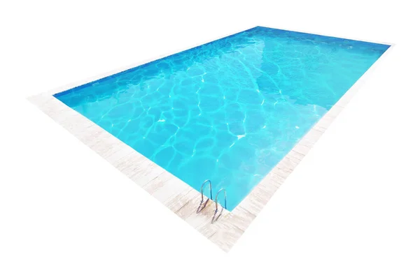 Zwembad Met Ladder Geïsoleerd Wit — Stockfoto