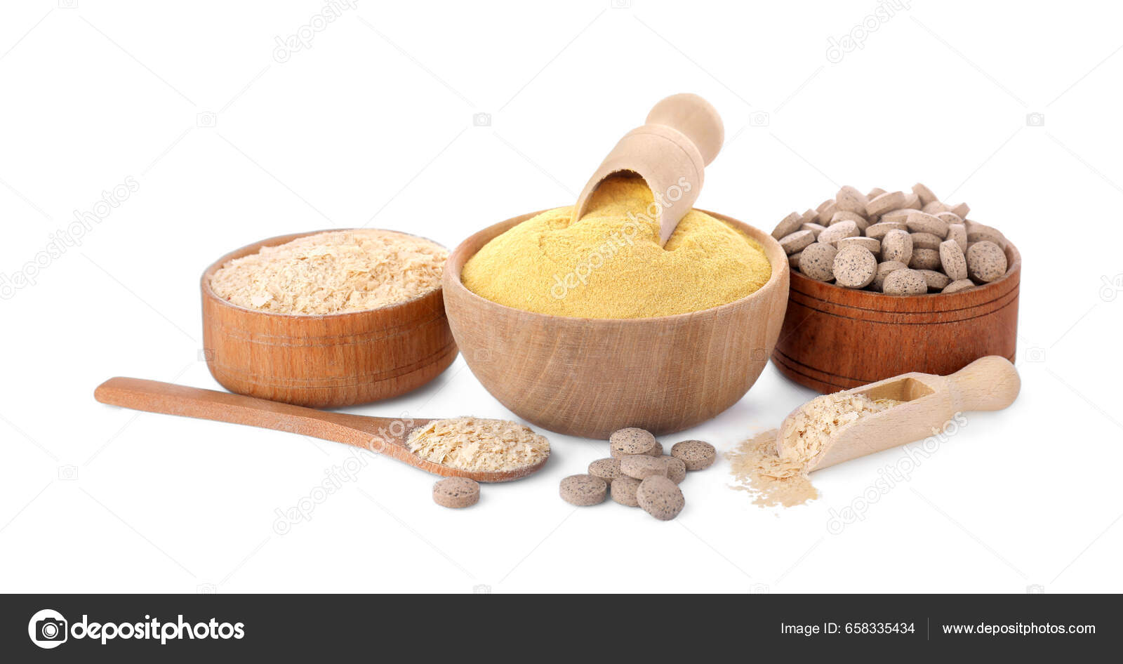 Different Types Brewer's Yeast Isolated White Stock Photo by ©NewAfrica