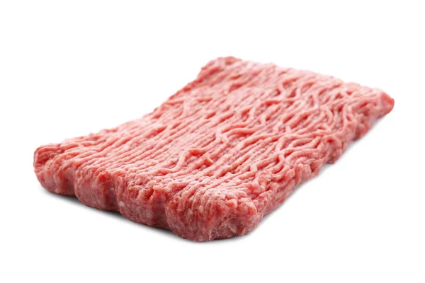 Fehér Alapon Izolált Nyers Friss Darált Hús — Stock Fotó