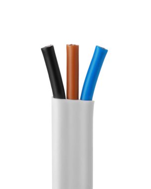 One new electrical wire isolated on white