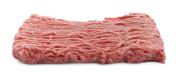 Rauw Vers Gehakt Vlees Geïsoleerd Wit — Stockfoto