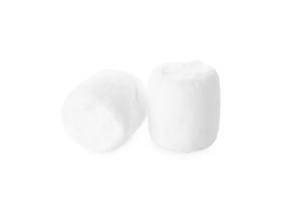 Deliziosi Dolci Marshmallow Gonfi Isolati Bianco — Foto Stock
