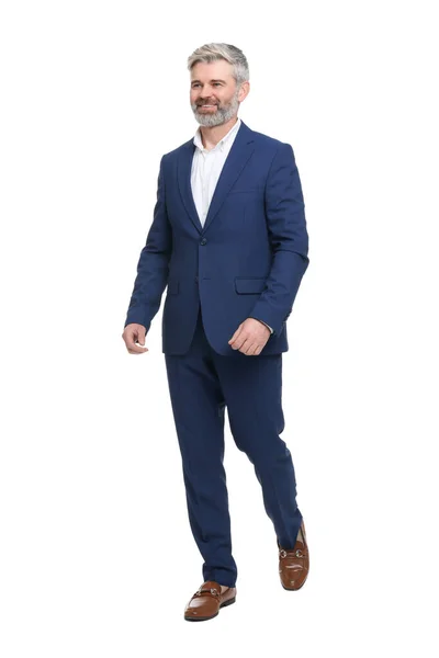 Beyaz Arka Planda Şık Giyinen Olgun Adamı — Stok fotoğraf