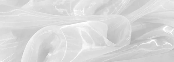 Arka Plan Olarak Beyaz Tül Kumaş Yakın Plan Pankart Tasarımı — Stok fotoğraf