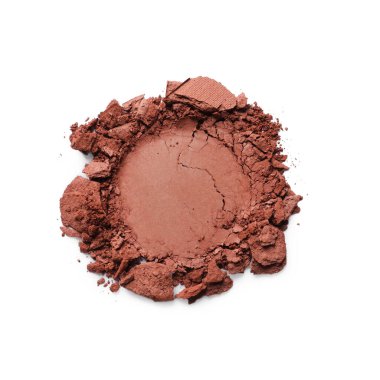 Beyaz arka planda ezilmiş göz farı, üst görünüm