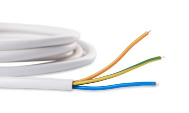 One new electrical wire isolated on white