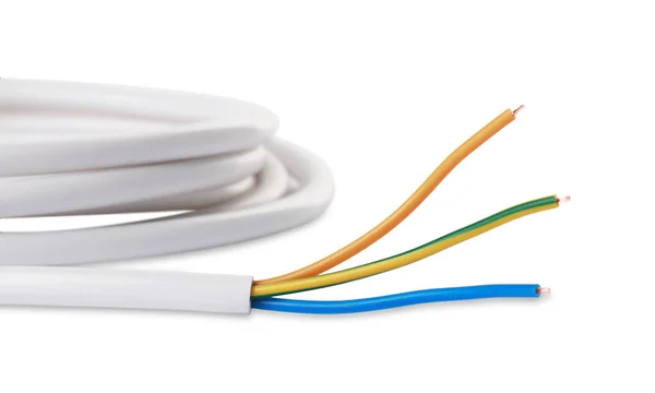 One New Electrical Wire Isolated White — Zdjęcie stockowe