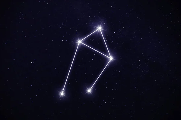 Souhvězdí Libry Stick Figure Pattern Starry Night Sky — Stock fotografie