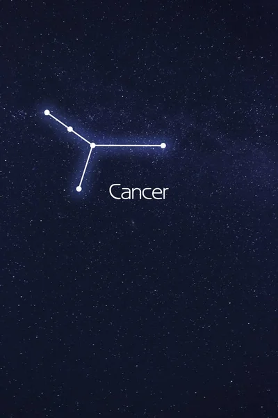 癌星座 星空の中でスティックフィギュアパターン — ストック写真