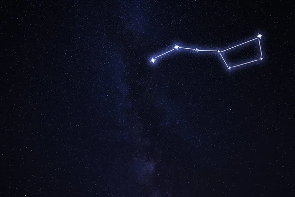 北斗七星の星座 星空の中でスティックフィギュアパターン — ストック写真