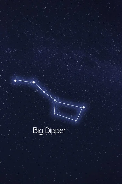 Costellazione Big Dipper Stick Figura Modello Nel Cielo Stellato Notte — Foto Stock