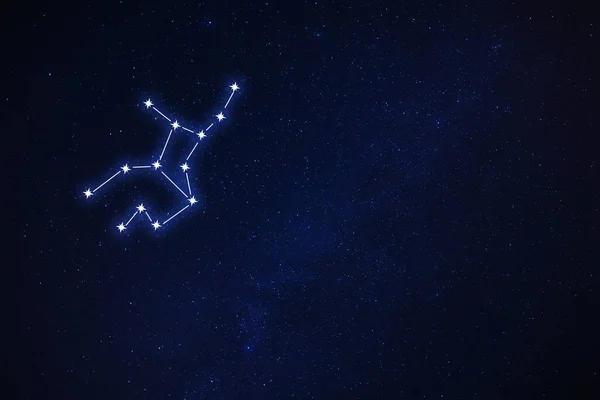 乙女座星座 星空の中でスティックフィギュアパターン — ストック写真