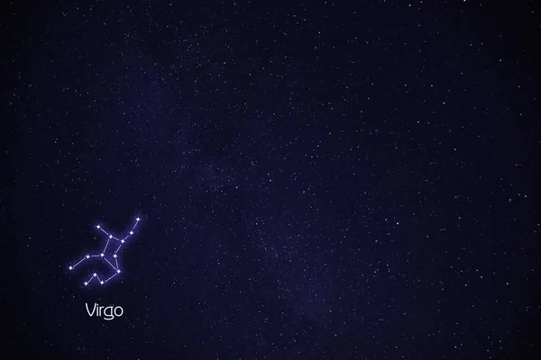 Constelación Virgo Figura Patrón Palo Cielo Estrellado Noche —  Fotos de Stock
