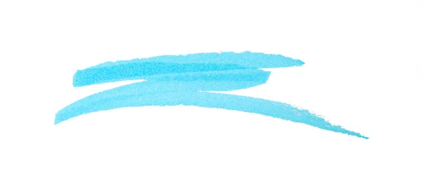 Σπινθηρογράφημα Γαλάζιο Μαρκαδόρο Λευκό Φόντο Πάνω Όψη — Φωτογραφία Αρχείου