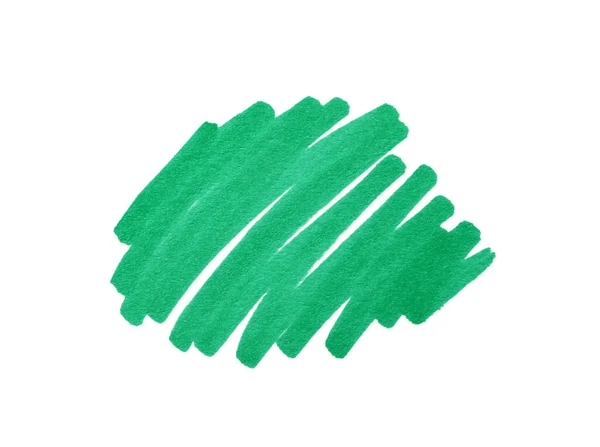 Beroerte Getekend Met Turquoise Stift Geïsoleerd Wit Bovenaanzicht — Stockfoto
