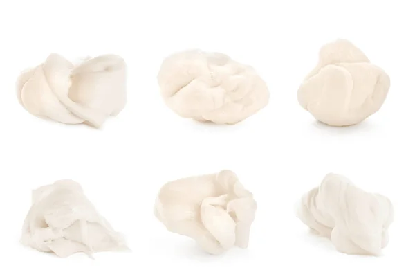 Gomma Masticare Usata Sfondo Bianco Collage — Foto Stock