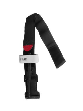 First aid tourniquet isolated on white. Medical equipment