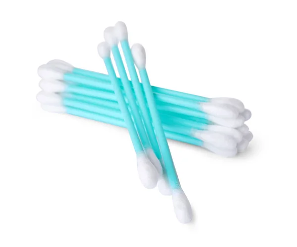 Many Clean Cotton Buds White Background — Stock Photo, Image