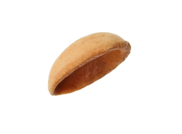 Polovina Lahodné Ořechové Sušenky Izolované Bílém — Stock fotografie
