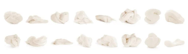 Gomma Masticare Usata Sfondo Bianco Collage — Foto Stock