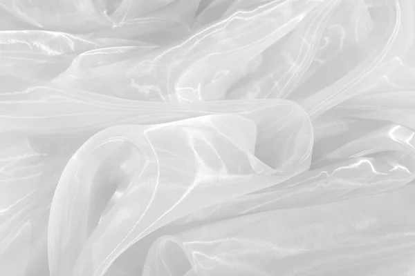 Біла Тканина Тюлю Фон Вид Крупним Планом — стокове фото