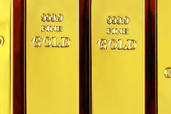 Muchas Barras Oro Brillante Como Fondo Vista Superior — Foto de Stock