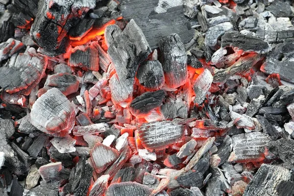 Πολλοί Σιγοκαίει Κάρβουνα Φόντο Closeup Άποψη — Φωτογραφία Αρχείου