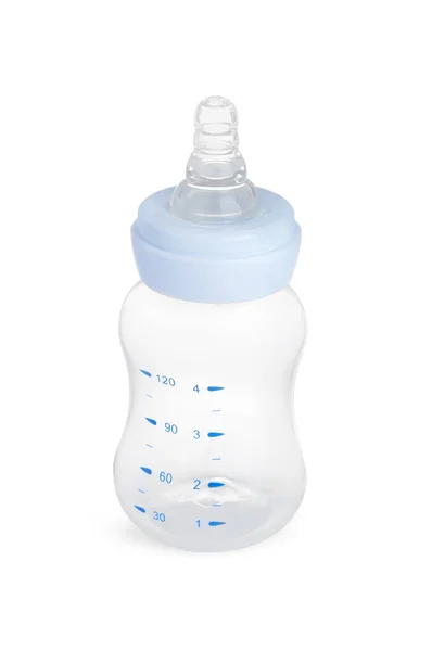 Empty Feeding Bottle Baby Milk Isolated White — Stockfoto